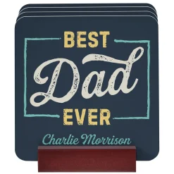 Vintage Best Dad Ever Wood Coasters