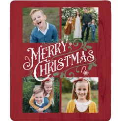 Vintage Christmas Photo Plush Blanket