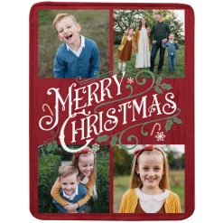 Vintage Christmas Photo Plush Blanket