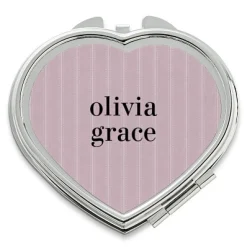 Vintage Lines Heart Compact Mirror