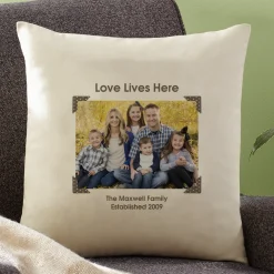 Vintage Photo Message Throw Pillow