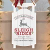 Vintage Sleigh Ride Hanging Sled Wood Wall Art
