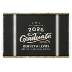 Vintage Style Graduation Throw Blanket