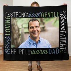 Virtues of Fatherhood Photo Plush Blanket