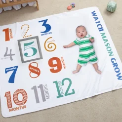 Watch Me Grow Milestone Baby Blanket
