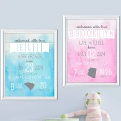 Water Color Baby Welcome Framed Print