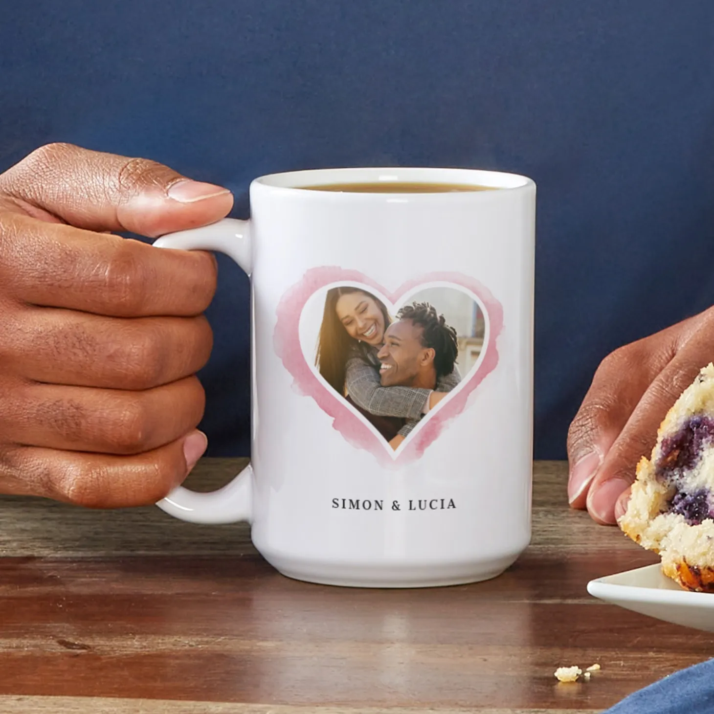 Watercolor Hearts Photo Mug