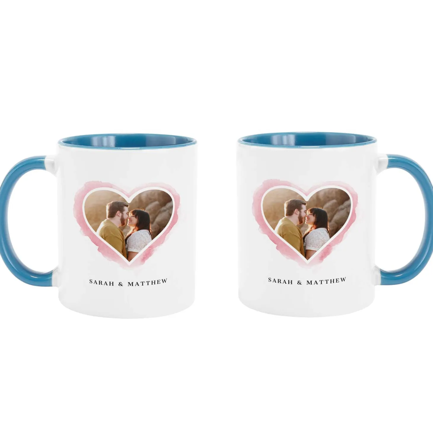 Watercolor Hearts Photo Mug