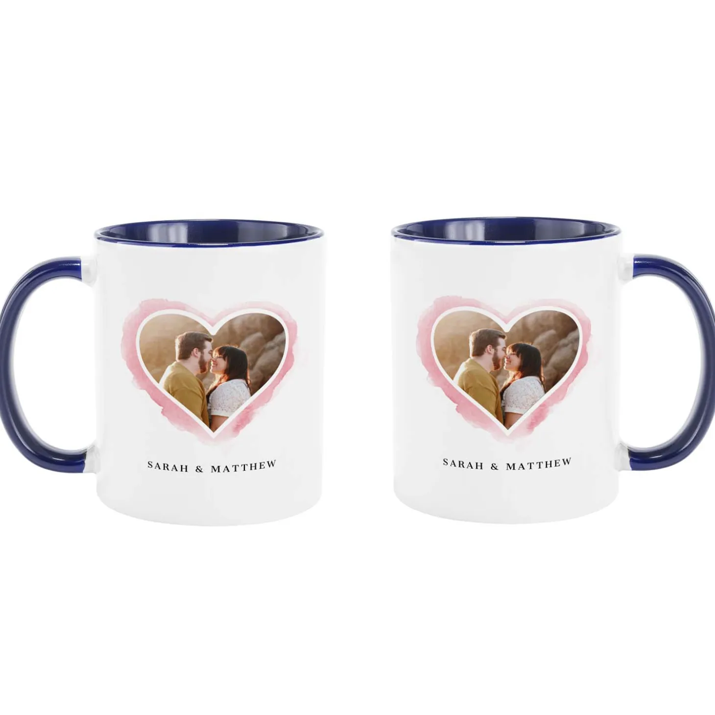 Watercolor Hearts Photo Mug