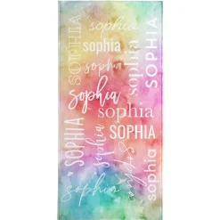 Watercolor Name Beach Towel
