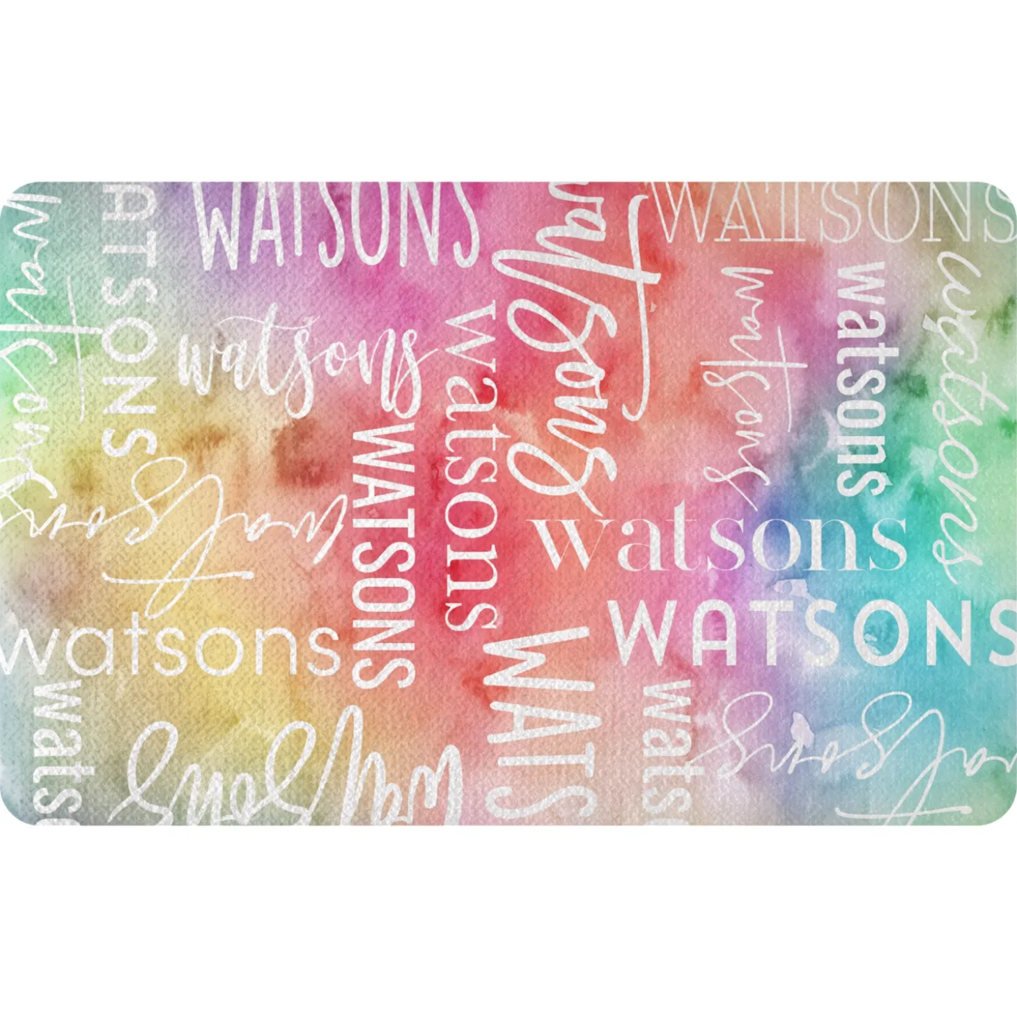 Watercolor Name Doormat