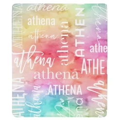 Watercolor Name Plush Blanket