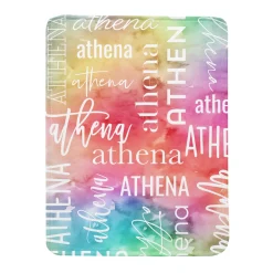Watercolor Name Plush Blanket