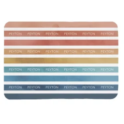 Watercolor Name Stripes Baby Swaddle Blanket