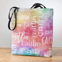 Watercolor Name Tote Bag