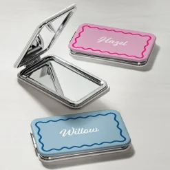 Wavy Border Rectangle Purse Mirror