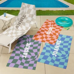 Wavy Checkerboard Beach Towel