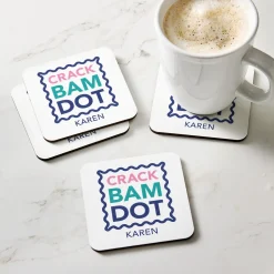 Wavy Crack Bam Dot Mahjong Wood Coaster