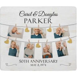 We Belong Together Anniversary Photo Plush Blanket