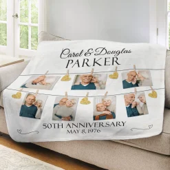 We Belong Together Anniversary Photo Plush Blanket