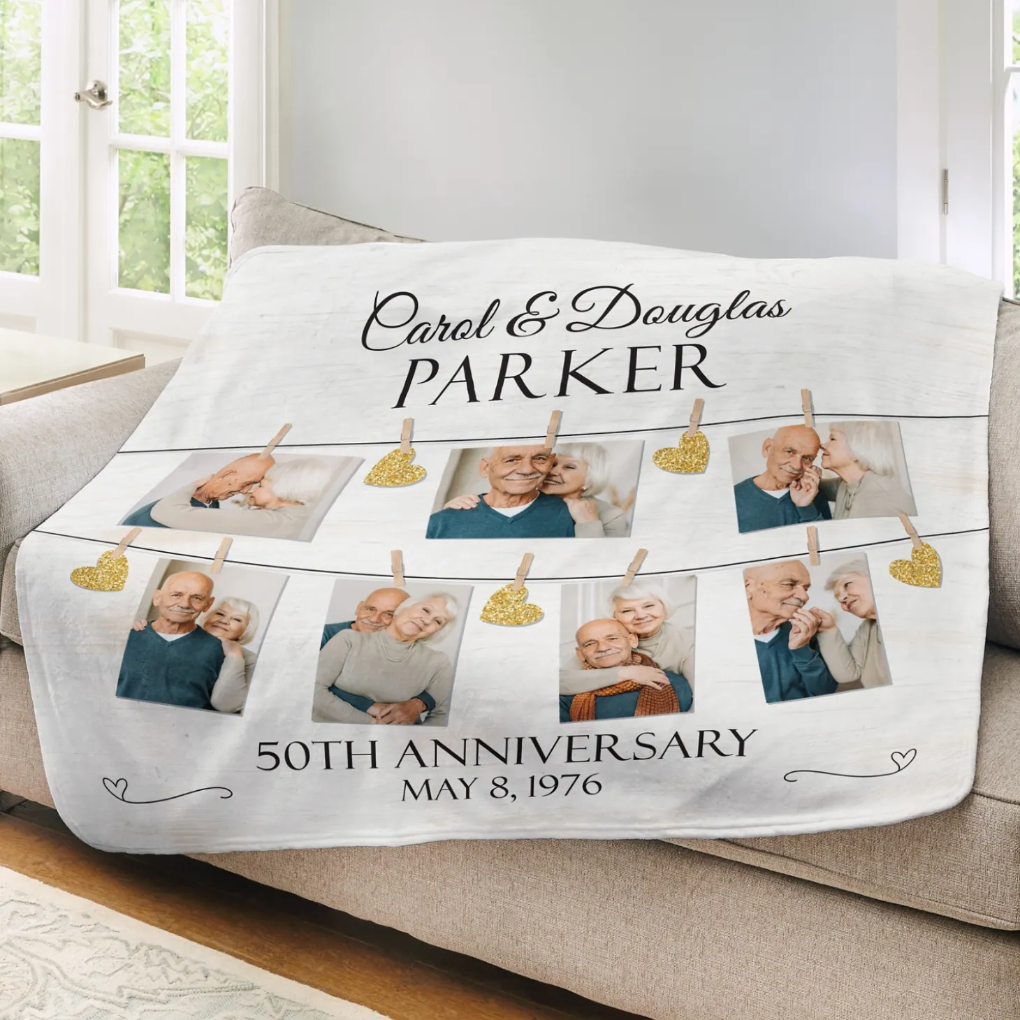 We Belong Together Anniversary Photo Plush Blanket