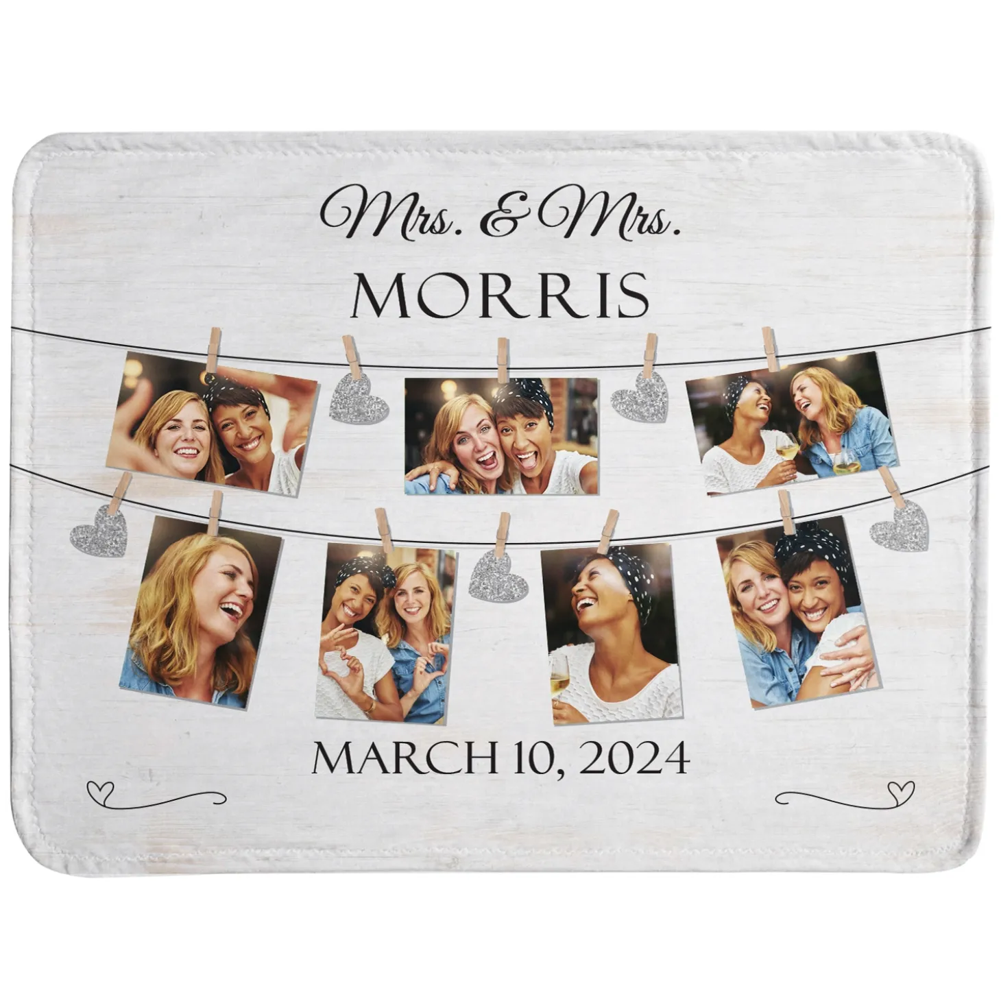 We Belong Together Anniversary Photo Plush Blanket