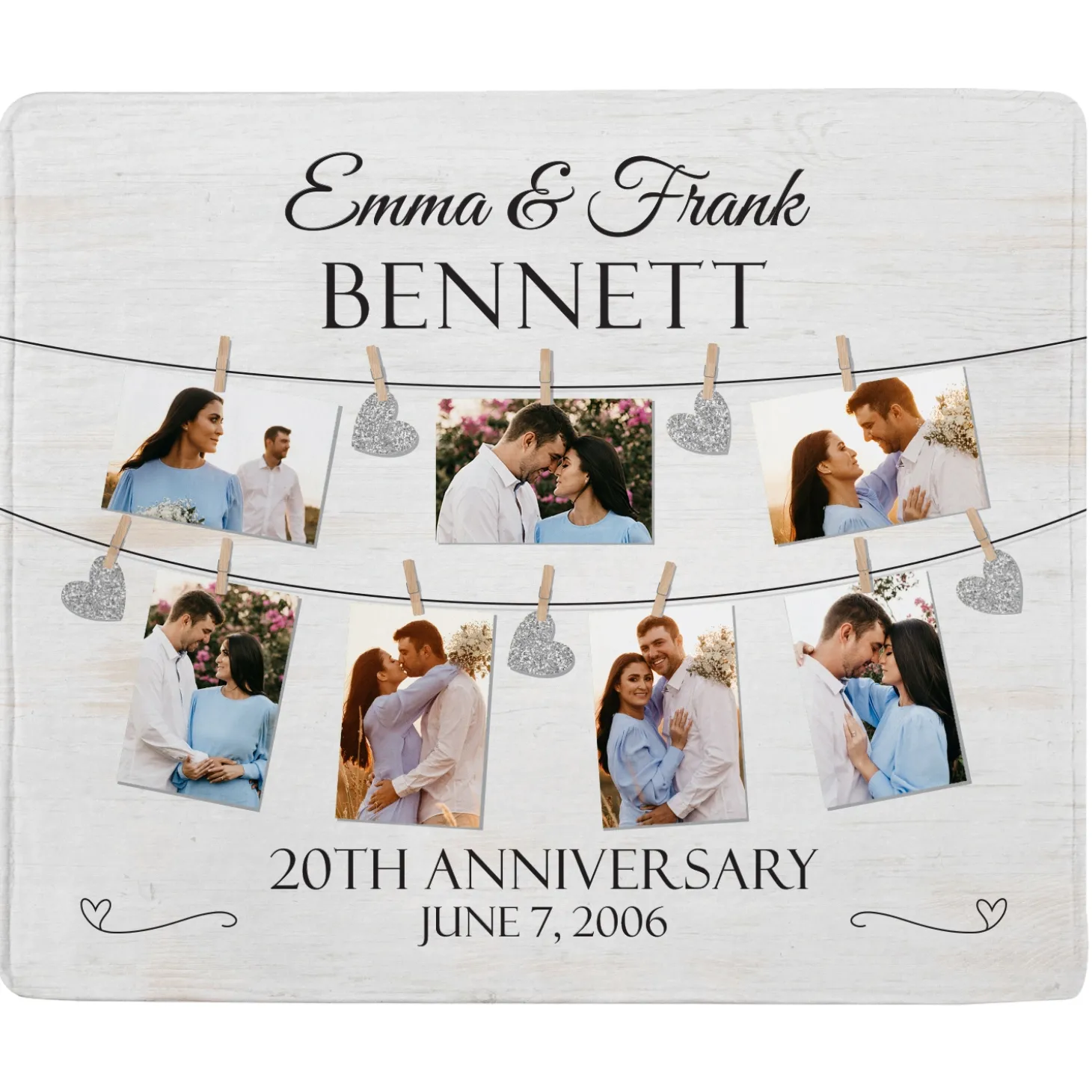 We Belong Together Anniversary Photo Plush Blanket