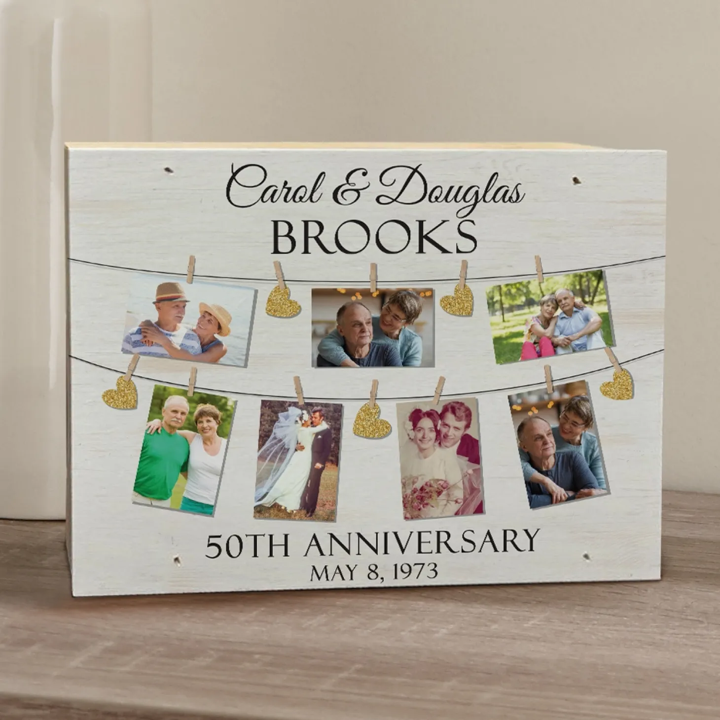 We Belong Together Anniversary Photo Wood Block