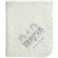 Wedding Couple Embroidered Quilted Throw