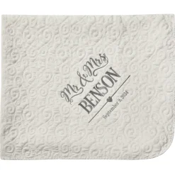 Wedding Couple Embroidered Quilted Throw