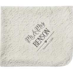 Wedding Couple Embroidered Quilted Throw
