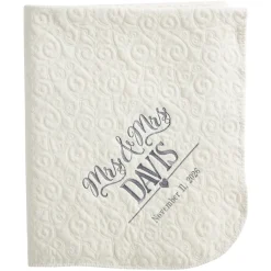 Wedding Couple Embroidered Quilted Throw