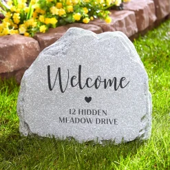 Welcome Address Standing Garden Stone
