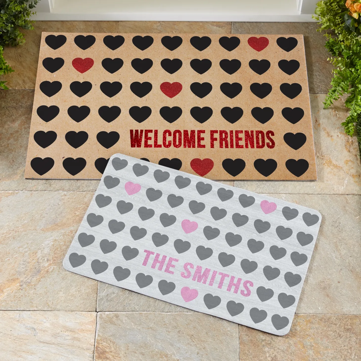 Welcome Hearts Doormat