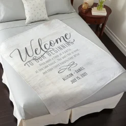 Welcome to Our Beginning Plush Blanket