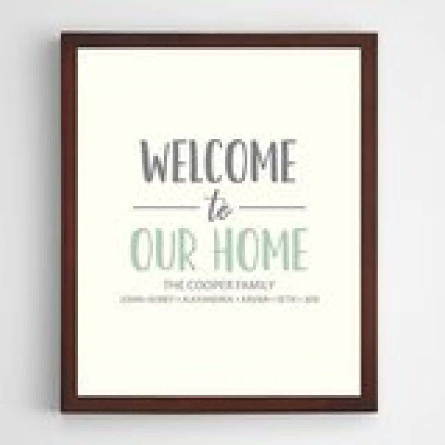 Welcome To Our Home Wall Art