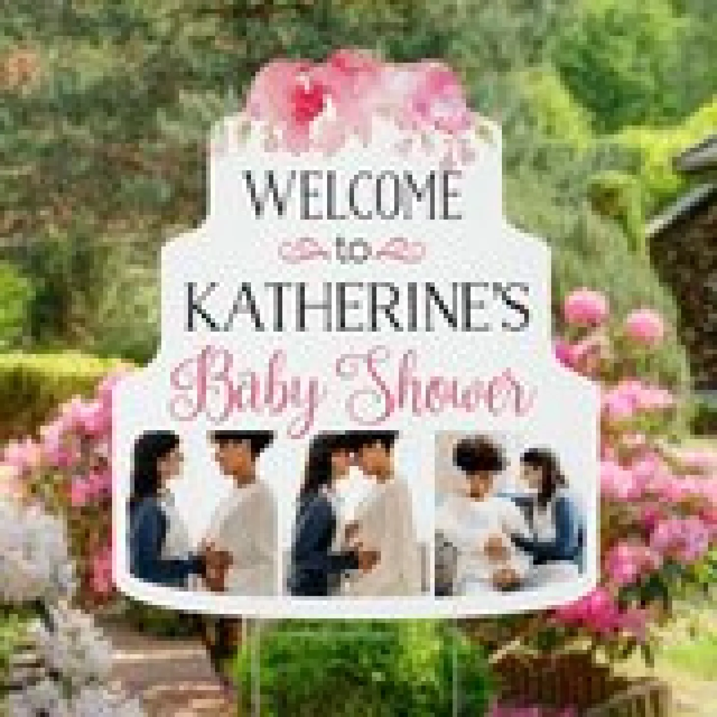 Welcome to the Celebration Photo Cake Yard Sign