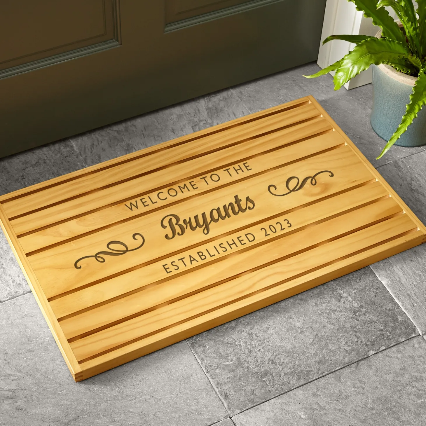 Welcome Wooden Doormat