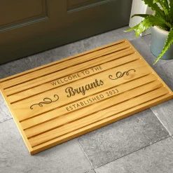 Welcome Wooden Doormat