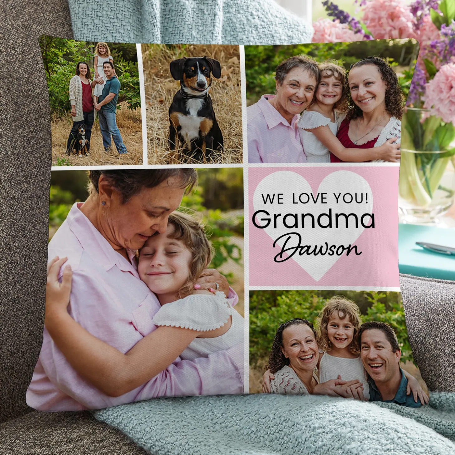 We Love You Grandma Throw Pillow