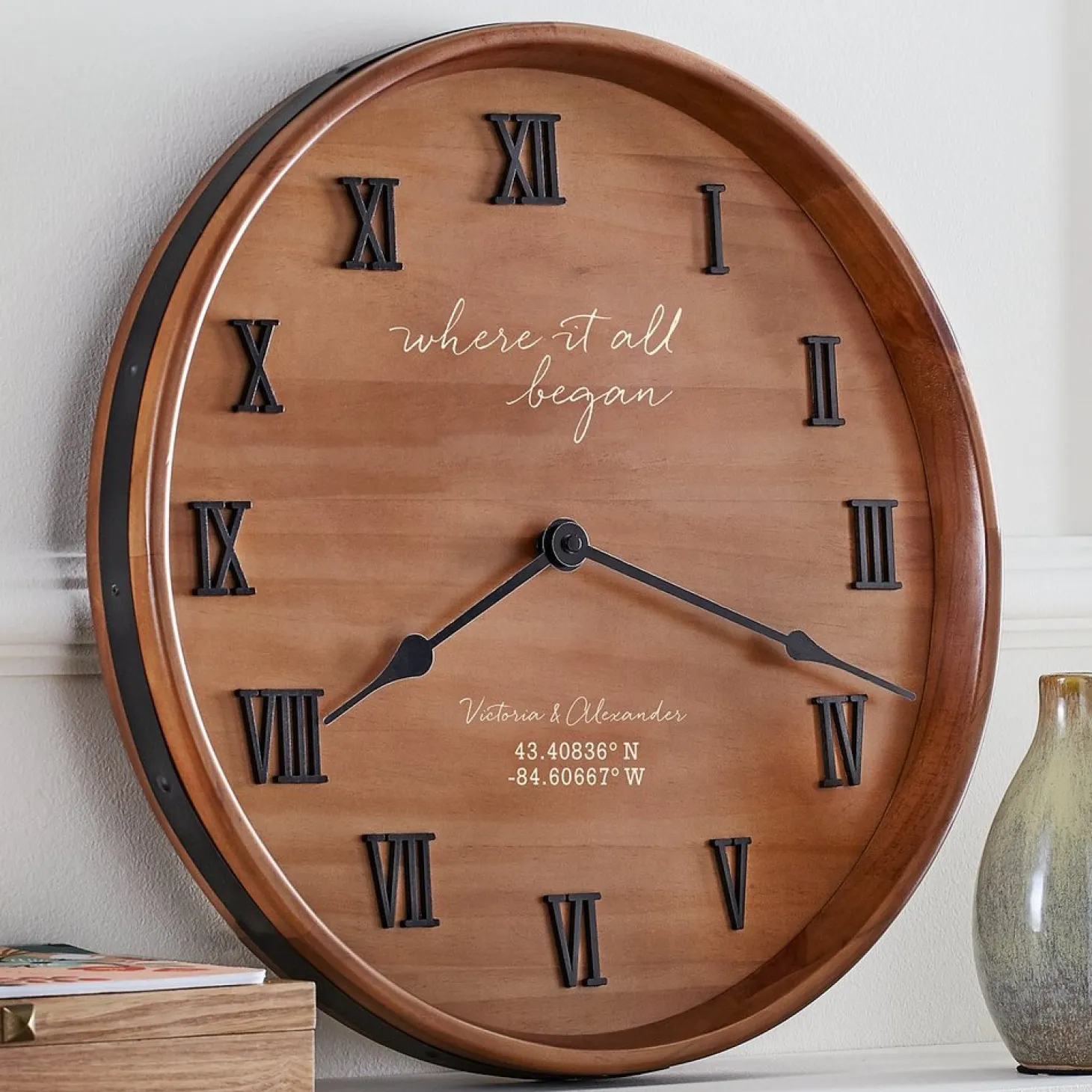 Where it All Began Coordinates Clock