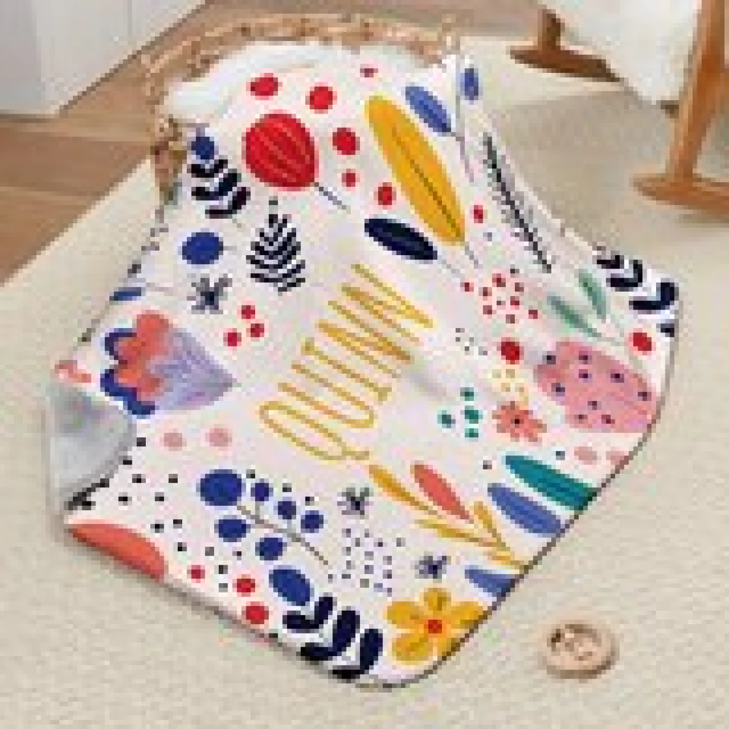 Whimsical Floral Name Sherpa Baby Blanket