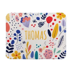Whimsical Floral Name Sherpa Baby Blanket
