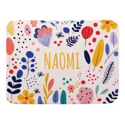 Whimsical Floral Name Sherpa Baby Blanket