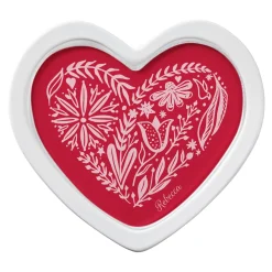 White Flowers Heart Keepsake Box
