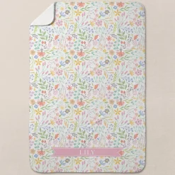 Wildflower Name Baby Swaddle Blanket