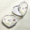 Wild Flowers Heart Compact Mirror