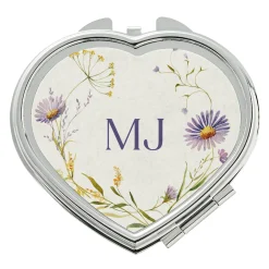 Wild Flowers Heart Compact Mirror