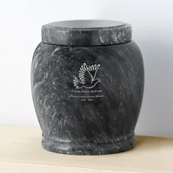 Wings Of Love Engraved Marble Cremation Urn