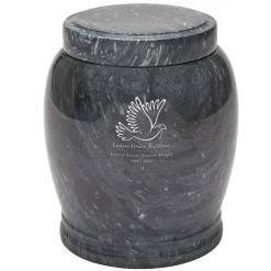 Wings Of Love Engraved Marble Cremation Urn